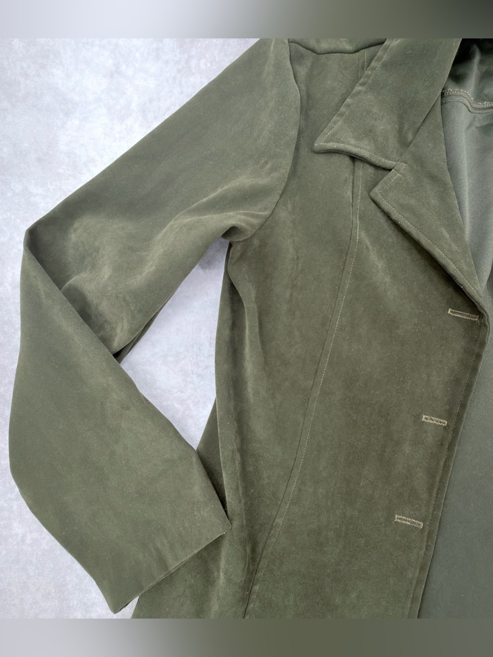 Tracy Evans Olive Green Suede Blazer Jacket - Picture 4 of 9